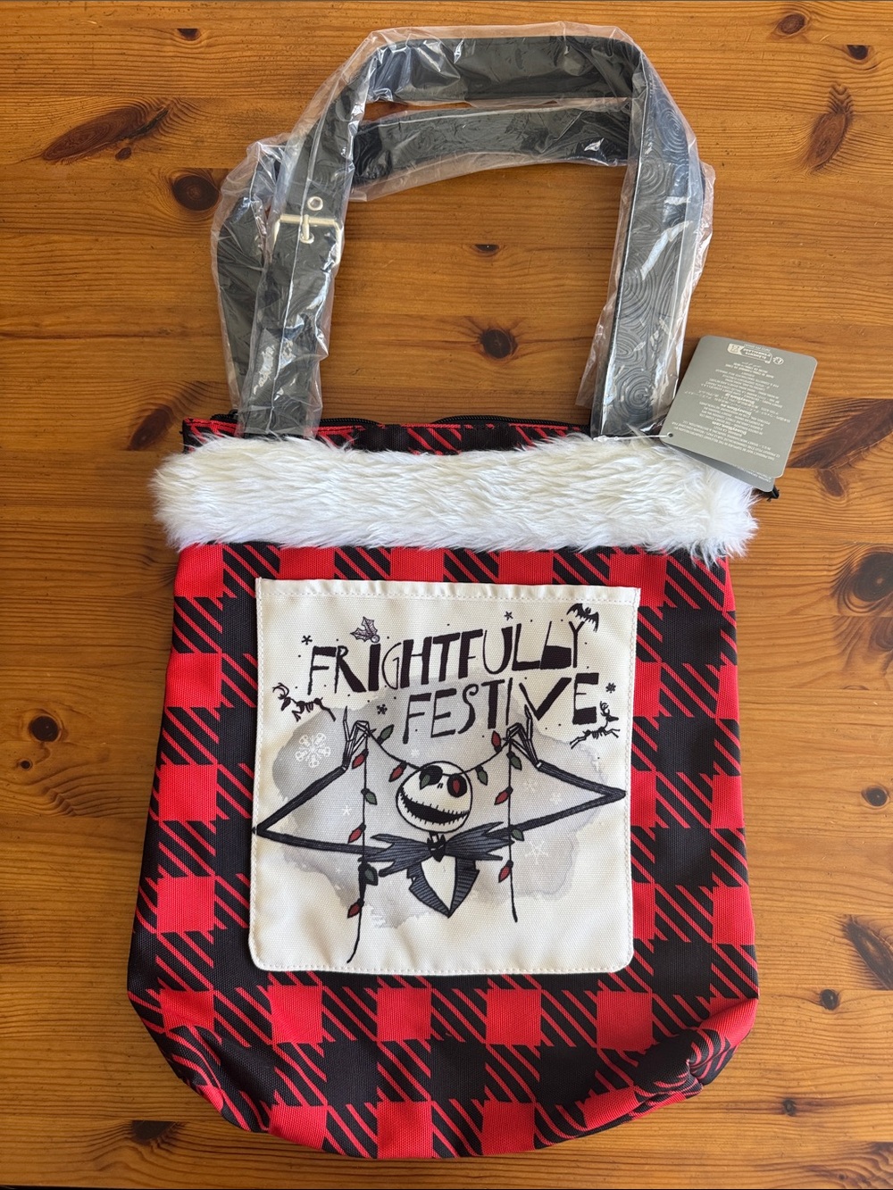 Disney The Nightmare Before Christmas “Frightfully Festive” Plaid Tote Bag